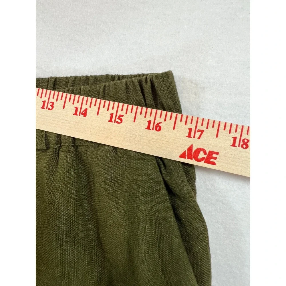 Quince 100% European Linen Straight Leg Pants Olive Green Minimalist Capsule